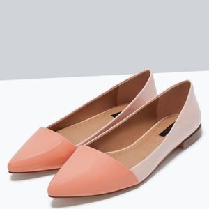 **LAST CALL** ZARA Two-Tone Pink Patent Flats 37